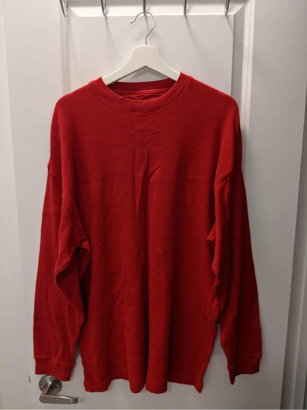Champs Red Waffle Knit Pullover Top